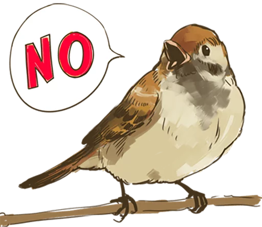 🙅 Стикер «Chik Chirik the sparrow» для Telegram