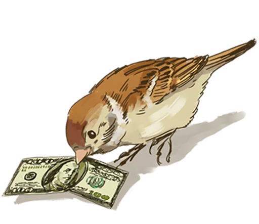 💵 Стикер «Chik Chirik the sparrow» для Telegram
