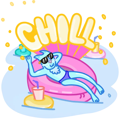 🏖️ Эмодзи «Chilled Cat» для Telegram