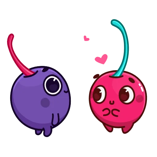 👩‍❤️‍💋‍👨 Эмодзи «Colored Cherry Emoji» для Telegram