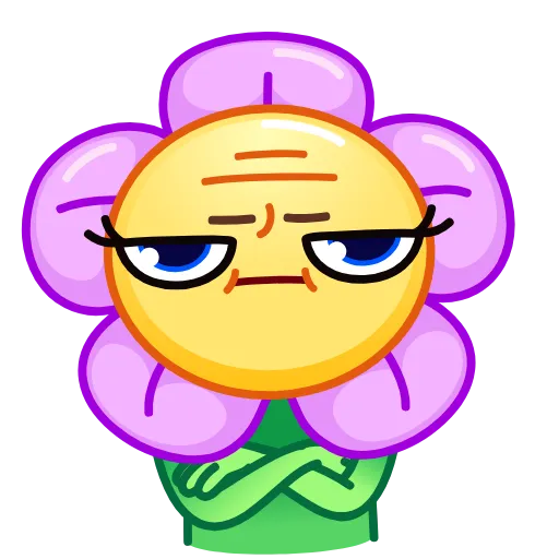 😒 Эмодзи «Crazy Flower» для Telegram