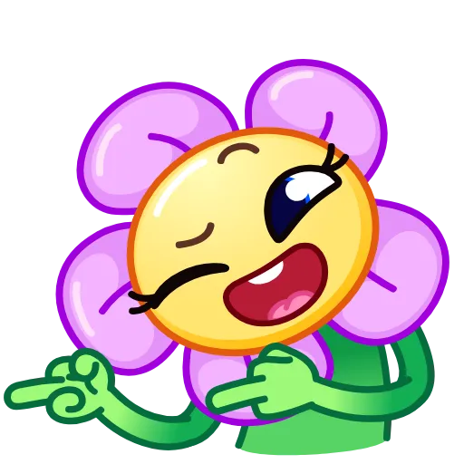 😉 Эмодзи «Crazy Flower» для Telegram