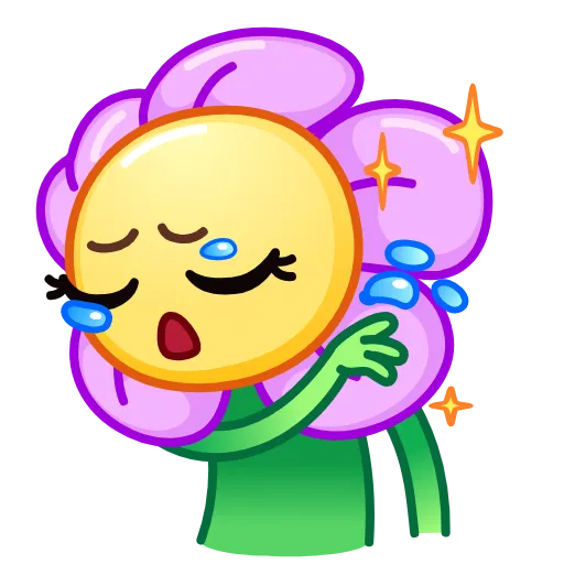 😢 Эмодзи «Crazy Flower» для Telegram