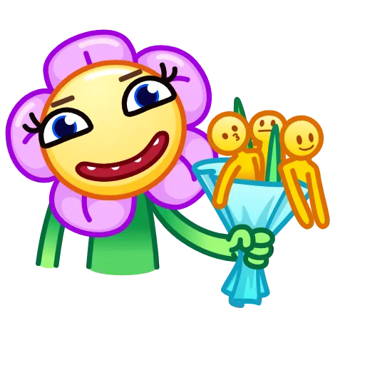 😐 Эмодзи «Crazy Flower» для Telegram