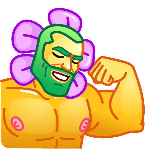 💪 Эмодзи «Crazy Flower» для Telegram