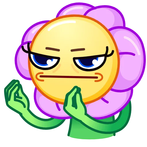 😒 Эмодзи «Crazy Flower» для Telegram