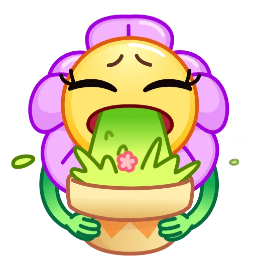 🤢 Эмодзи «Crazy Flower» для Telegram