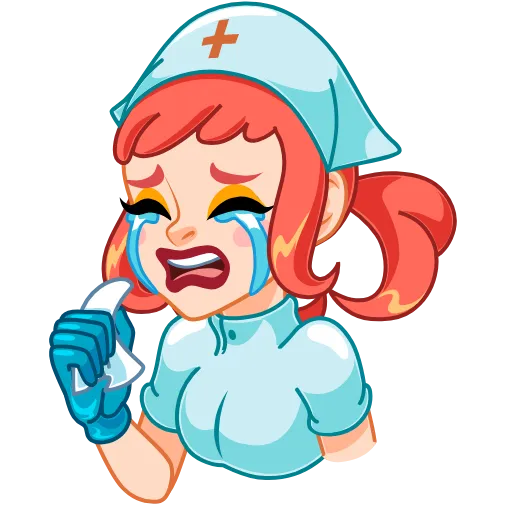 😭 Эмодзи «Cute Nurse» для Telegram