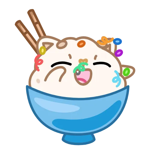 🥳 Эмодзи «Cute Rice» для Telegram