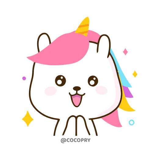 Эмодзи Cute Unicorn для Telegram — скачать