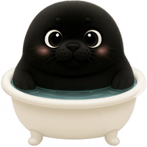 🛁 Стикер «Черный тюлень» для Telegram