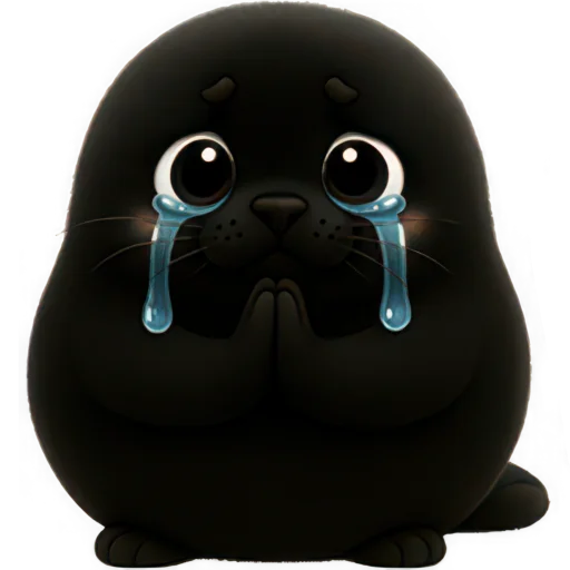 🥺 Стикер «Черный тюлень» для Telegram