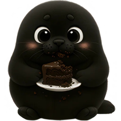 🍰 Стикер «Черный тюлень» для Telegram
