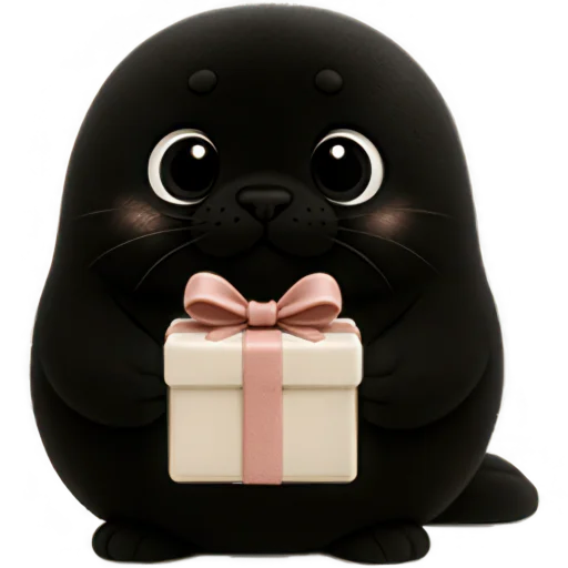 🎁 Стикер «Черный тюлень» для Telegram