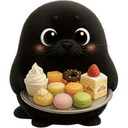 🍰 Стикер «Черный тюлень» для Telegram