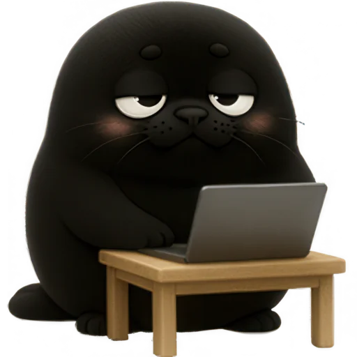 💻 Стикер «Черный тюлень» для Telegram