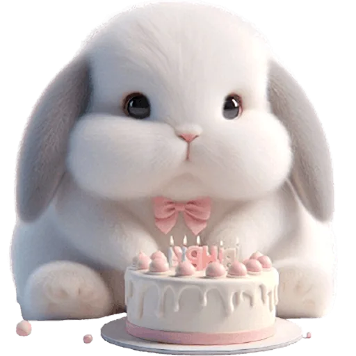 🎂 Стикер «Вислоухая зайка» для Telegram