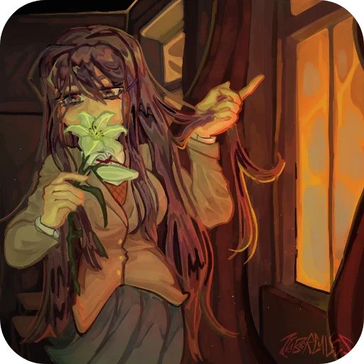 📖 Стикер «DDLC YURI ;; stickers» для Telegram