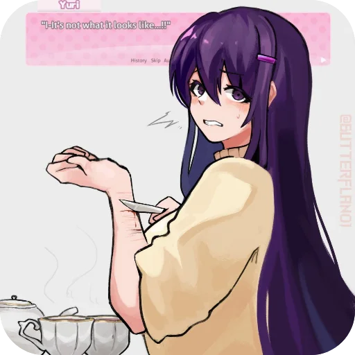 👄 Стикер «DDLC YURI ;; stickers» для Telegram
