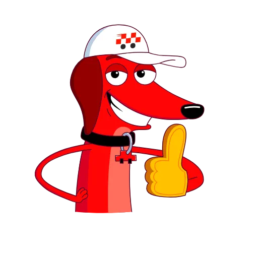 👍 Стикер «Taxi Dachshund» для Telegram