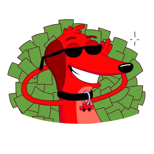🤑 Стикер «Taxi Dachshund» для Telegram
