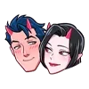 👩‍❤️‍👨 Эмодзи «Дьявол И Дьяволица» для Telegram