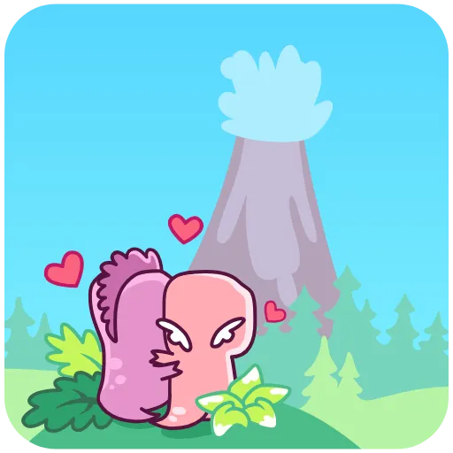 🌋 Эмодзи «Диночка» для Telegram