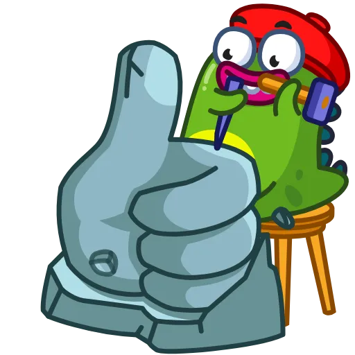 👍 Эмодзи «Din The Dino» для Telegram
