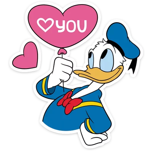 ❤️ Стикер «Donald Duck and Daisy» для Telegram