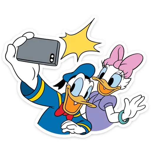 👫 Стикер «Donald Duck and Daisy» для Telegram