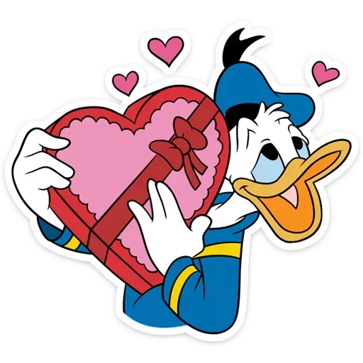 ❤️ Стикер «Donald Duck and Daisy» для Telegram