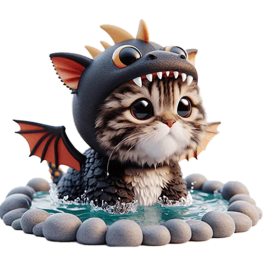 😔 Стикер «Пушистые драконы» для Telegram