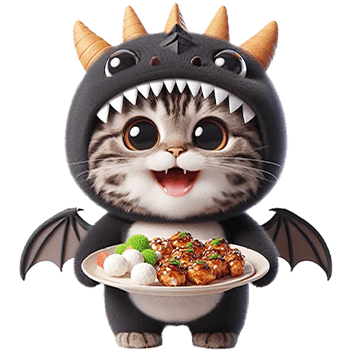 😋 Стикер «Пушистые драконы» для Telegram
