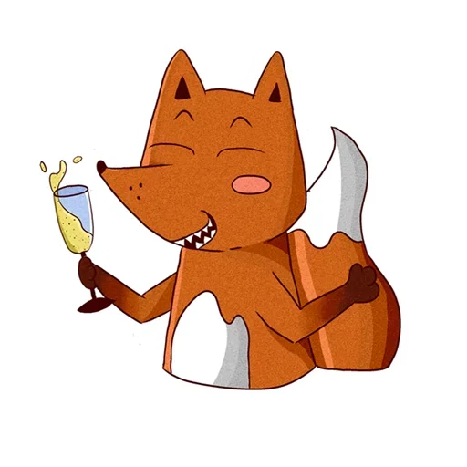 😊 Стикер «Drunken fox» для Telegram