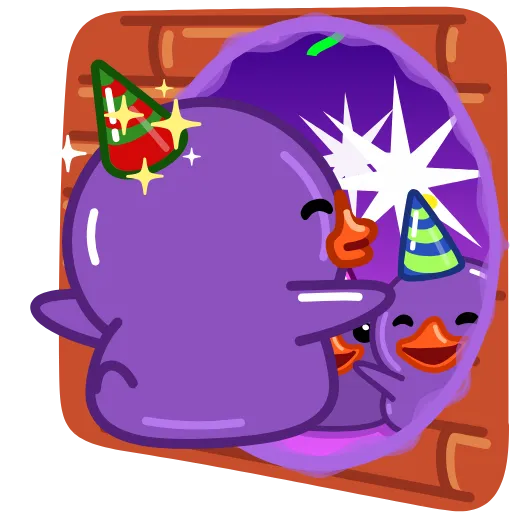 🥳 Эмодзи «Duck Purple» для Telegram