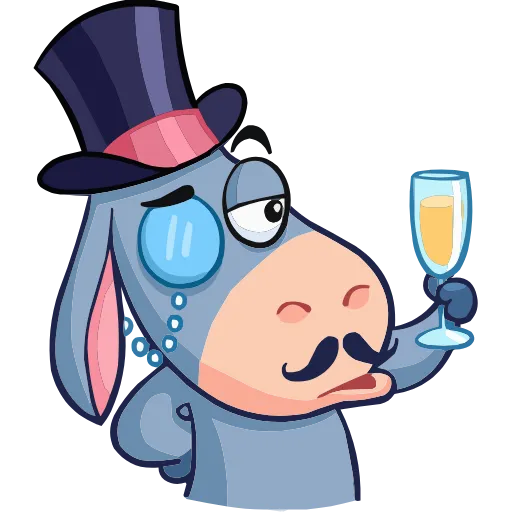 🥂 Эмодзи «Набор эмоджи с осликом Элвисом из ВК в качестве» для Telegram