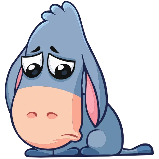 😔 Эмодзи «Набор эмоджи с осликом Элвисом из ВК в качестве» для Telegram