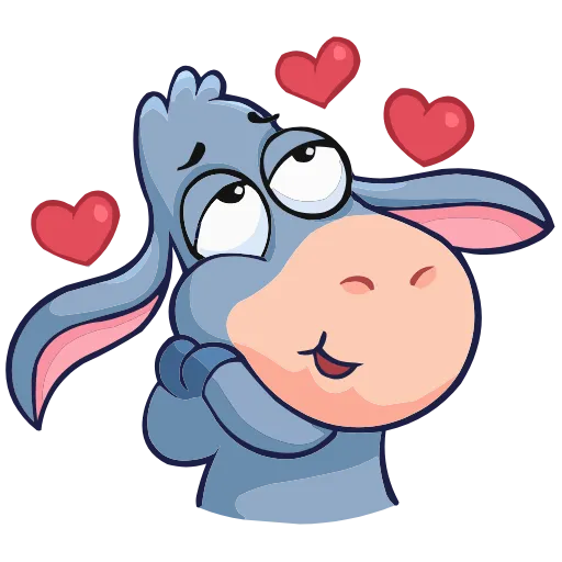 🥰 Эмодзи «Набор эмоджи с осликом Элвисом из ВК в качестве» для Telegram