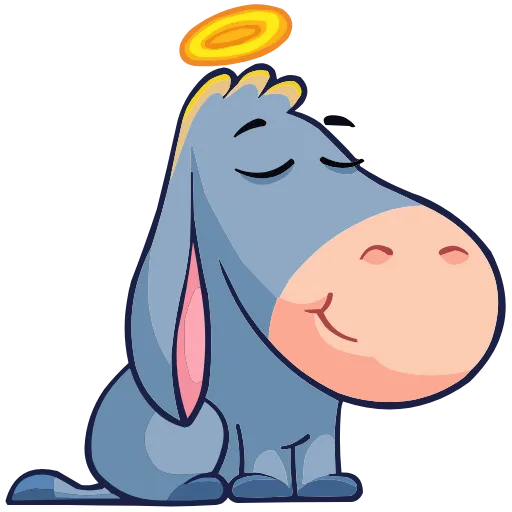 😇 Эмодзи «Набор эмоджи с осликом Элвисом из ВК в качестве» для Telegram