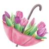 🌷 Эмодзи «Весенние буквы, цветы» для Telegram