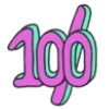 💯 Эмодзи «Буквы розово-зелёные» для Telegram
