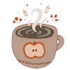 ☕️ Эмодзи «Коричневые буквы, цифры, иконки в осннней тематике» для Telegram