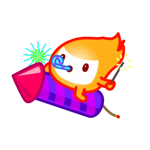 🥳 Эмодзи «Маленький Огонёк» для Telegram
