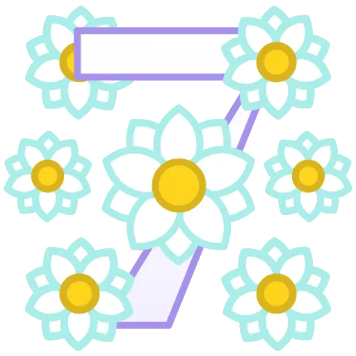 7️⃣ Эмодзи «Весенние буквы - английские и цифры» для Telegram