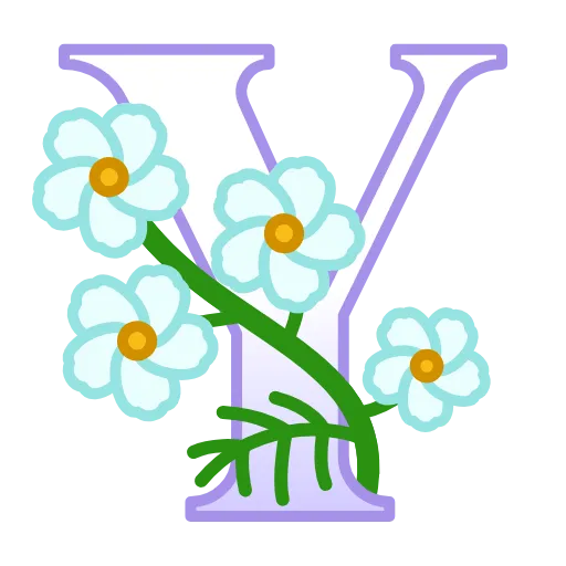 🔤 Эмодзи «Весенние буквы - английские и цифры» для Telegram
