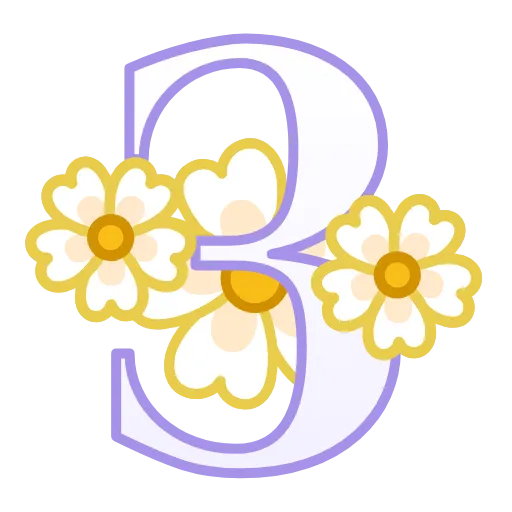 3️⃣ Эмодзи «Весенние буквы - английские и цифры» для Telegram