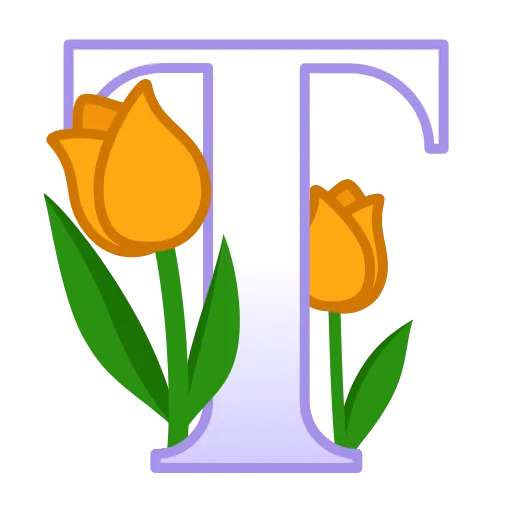 🌷 Эмодзи «Весенние буквы - английские и цифры» для Telegram