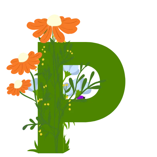 🏵 Эмодзи «Flowers Spring Letters» для Telegram