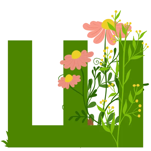 🦔 Эмодзи «Flowers Spring Letters» для Telegram
