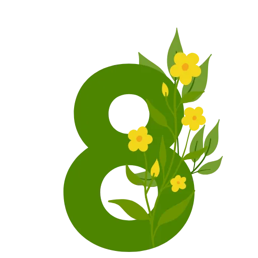 8️⃣ Эмодзи «Flowers Spring Letters» для Telegram